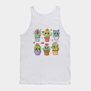 Cute Cartoon Succulents Tank Top